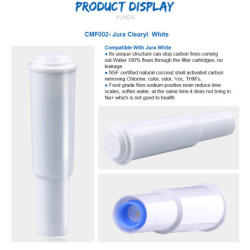 Filtre à eau CMF002 - Compatible Jura Clearyl White, ajuste le pH et